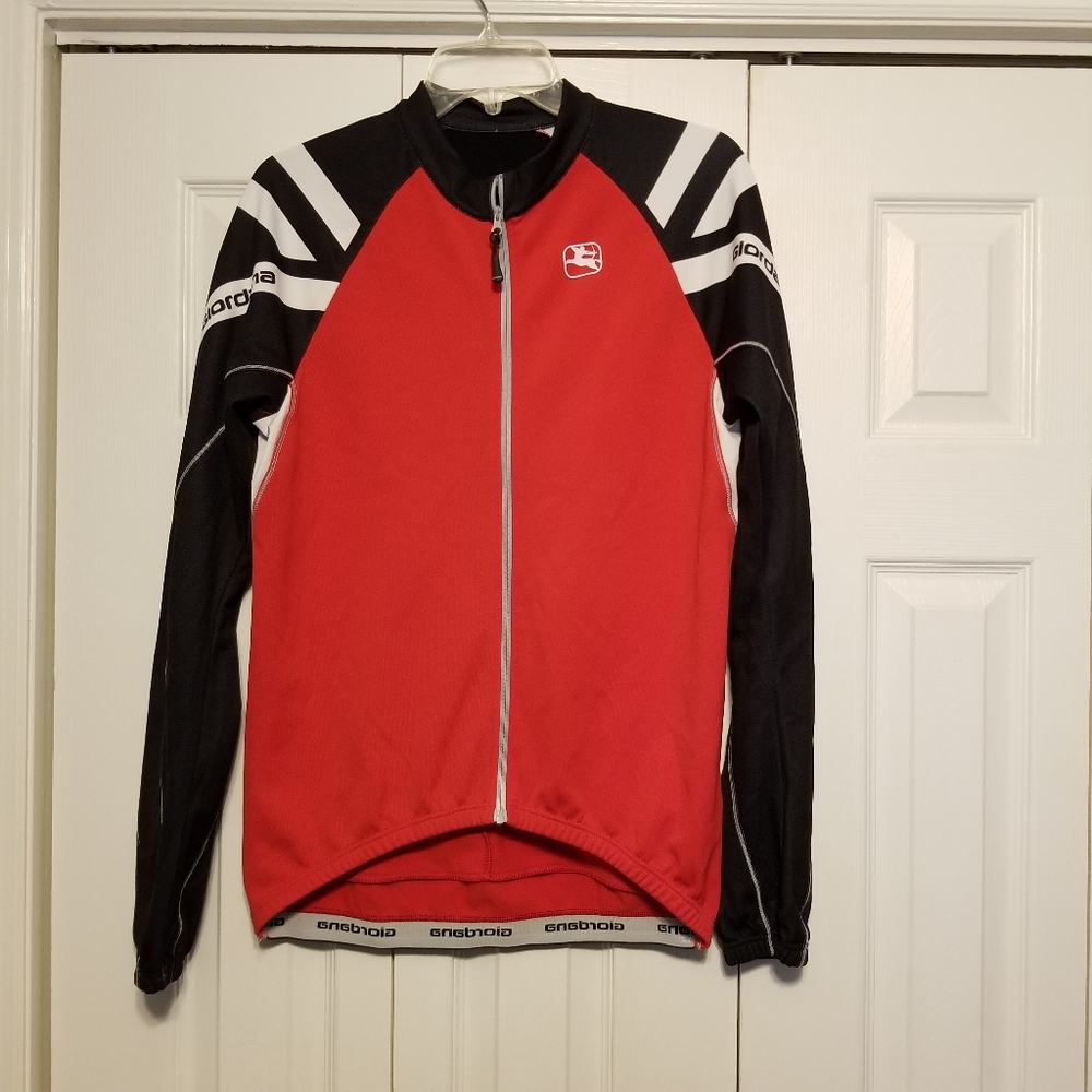 Giordana Cycling Biking Jersey Full Zip Long sleeve Logo Shirt